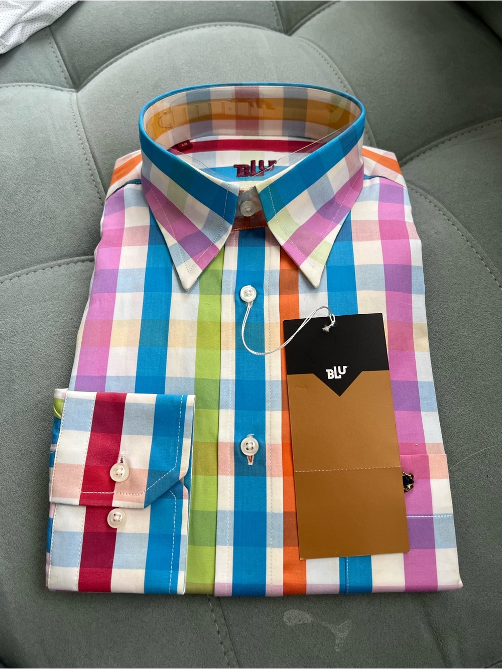 Men's Multicolor Check Cotton Dress Shirt